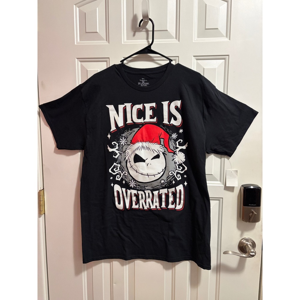 Disney Nightmare Before Christmas Jack Skellington Nice Is Overrated Shirt L NWT